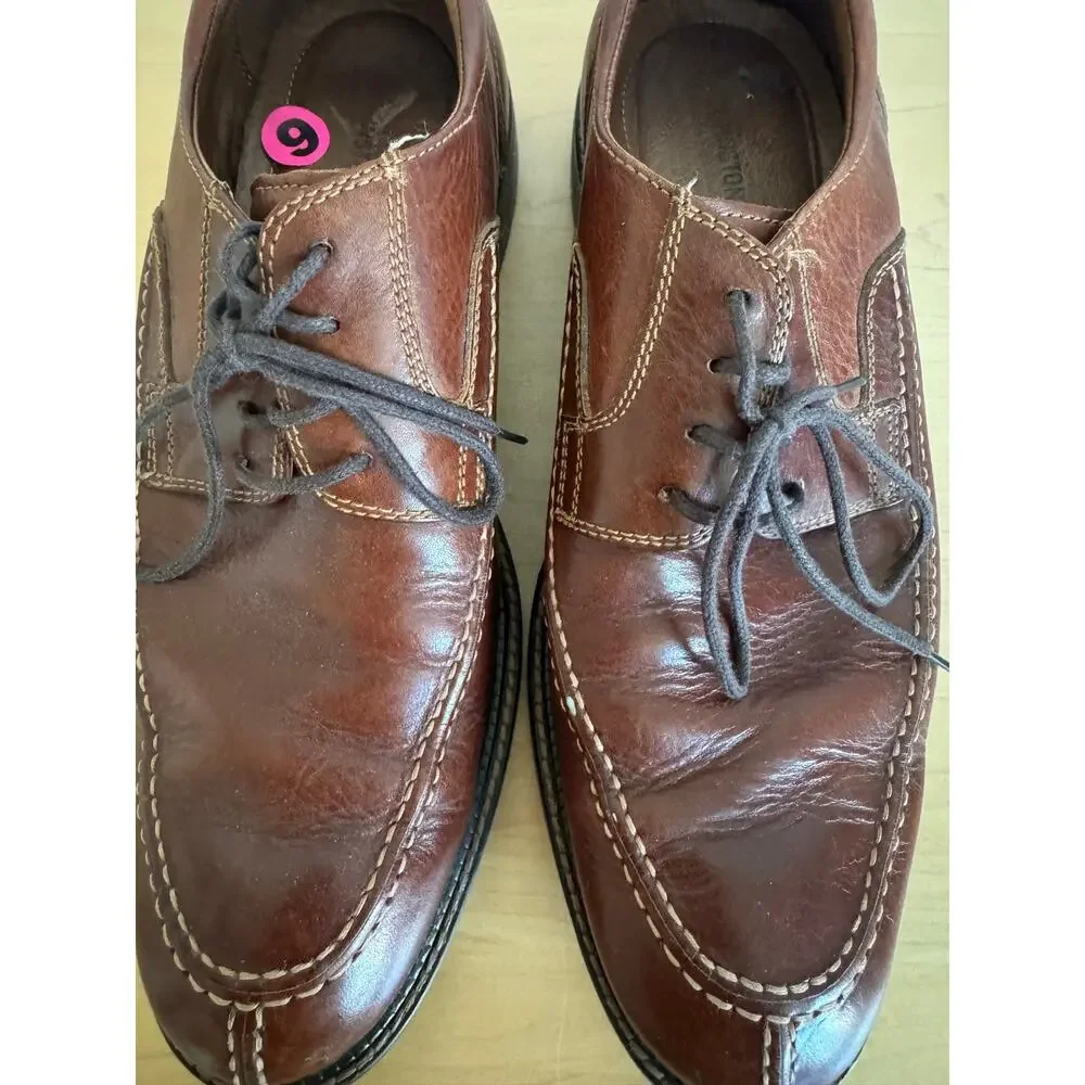 Johnston & Murphy XC4 Men's Size 9 Brown Leather Split Toe Moc Toe Oxford Shoes
